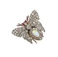 A red gold and silver Belle Epoque brooch formed as a butterfly. - image-3