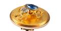 A 14k gold and sapphire brooch. - image-2