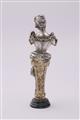 A partially gilt silver Belle Epoque perfume bottle with a seal. - image-2