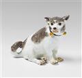 A Meissen porcleain model of a seated sheepdog - image-1