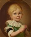 Friedrich Bury - Portrait of Charlotte Catherine Jacobine Leonhard as a Child Portrait of Carl Caesar Leonhard as a Child with a Rose Portrait of Johann Friedrich Leonhard as a Child with an Apple - image-3