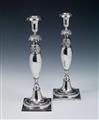 A pair of Berlin silver Biedermeier candlesticks. Unidentified maker's mark "H&B", 1842 - 47. - image-1