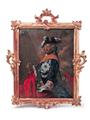 A reverse glass portrait of Frederick II in a giltwood frame - image-1