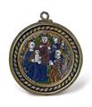 A gothic Limoges enamel medallion with an adoration scene - image-1