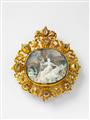 An 18k gold and layered chalcedony cameo brooch with rape of Europa - image-1