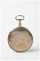 A silver and painted enamel openface pocketwatch with verge escapement - image-2