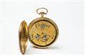 A rare Suisse 18k gold openface musical pocketwatch with cylinder movement and repetition - image-3