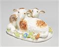A Meissen porcelain model of two sheep - image-1