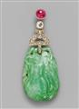 A fine, apple-green jadeite pendant - image-2