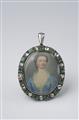 A silver pendant with a portrait miniature - image-1