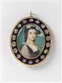 An 18k red gold pendant with a portrait miniature - image-2