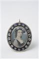 An 18k red gold pendant with a portrait miniature - image-1
