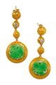 An 18k gold and jadeite demi parure. - image-2