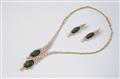 An 18k gold and scarab beetle shell demi parure - image-1