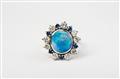 An 18k white gold and opal cluster ring by René Kern - image-1