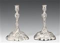 A pair of Augsburg Rococo silver candlesticks. Marks of Johann Philipp Heckenauer, 1777 - 79. - image-1