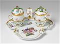 A Meissen porcelain tray with two covered cups - image-1