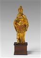 A gilt bronze and coral applied figure of Minerva - image-1