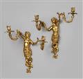 A rare pair of French ormolu twin-branch wall lights - image-1