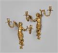 A rare pair of French ormolu twin-branch wall lights - image-2