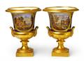 A pair of porcelain "Medici" vases with faux cameo decor - image-2