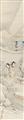 Chen Fucang - Elegante Dame mit Dienerin in Winterlandschaft. Tusche und leichte Farben auf Papier. Aufschrift, zyklisch datiert gengchen (1940), sign.: Chen Fucang und Siegel: Chen und Fucang. - image-1
