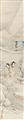 Chen Fucang - Elegante Dame mit Dienerin in Winterlandschaft. Tusche und leichte Farben auf Papier. Aufschrift, zyklisch datiert gengchen (1940), sign.: Chen Fucang und Siegel: Chen und Fucang. - image-2