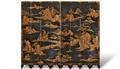 A large folding screen with shellac décor. - image-1