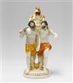 A Berlin KPM porcelain figure of two Etruscan men carrying a suit of armour - image-1