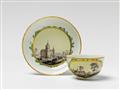 A Berlin KPM porcelain teacup finely painted with castles - image-2