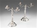 A pair of Augsburg Rococo silver candelabra - image-1