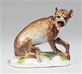 A Meissen porcelain model of a seated wolf - image-2