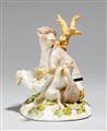 A Meissen porcelain model of a mother and baby monkey - image-3