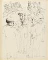 George Grosz - Downtown Manhattan. Verso: Study of a Cook - image-1