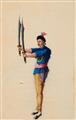 Tingqua . Canton. 19th century - An album with eleven paintings depicting warriors - image-5