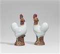 A fine pair of cockerels. Qianlong period (1735-1796) - image-1