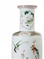 A large famille verte rouleau vase. Kangxi period (1662-1722) - image-3