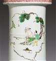 A large famille verte rouleau vase. Kangxi period (1662-1722) - image-5