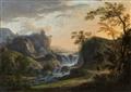 German School 18th century - Two Mountain Landscapes with Travellers - image-1