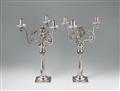 A pair of Augsburg silver candelabra - image-1