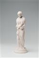A biscuit porcelain figure of a lady in an evening dress - image-1