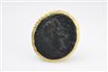 An 18/24k gold brooch with an antique bronze coin - image-1