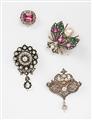 A 14k gold, silver, and pink spinel brooch - image-2