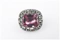 A 14k gold, silver, and pink spinel brooch - image-1