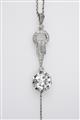 A platinum diamond solitaire collier negligé - image-1