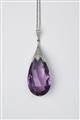 A platinum and amethyst pendant - image-1