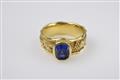 A 21k gold and sapphire gentlemans ring - image-1