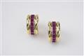 A pair of 18k gold and platinum hoop earrings - image-1