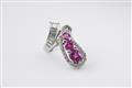 A platinum and pink sapphire cocktail ring - image-1