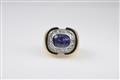 A 14k gold and Ceylon sapphire ring - image-1